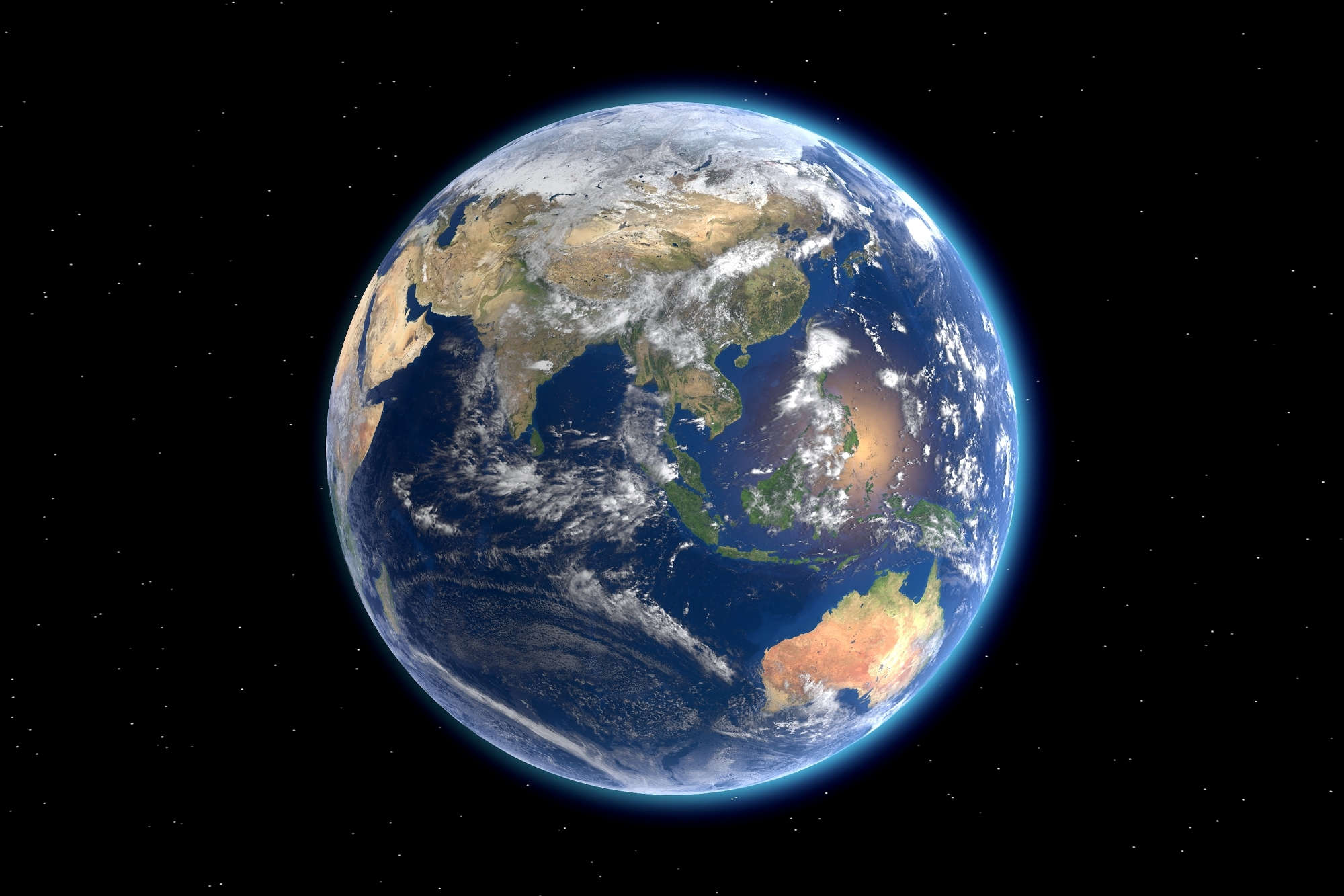 Flat map of the world